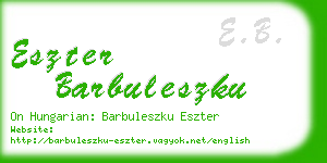 eszter barbuleszku business card